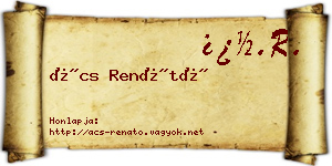 Ács Renátó névjegykártya
